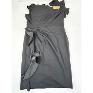 Aisize Black Ruffle‎ Sleeve Sheath Dress Women's Size 2XL